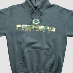 Green Bay Packers 2000s Hooded Pullover Sweatshirt - Dark Heather Gray Pullover