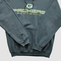 Green Bay Packers 2000s Hooded Pullover Sweatshirt - Dark Heather Gray Pullover