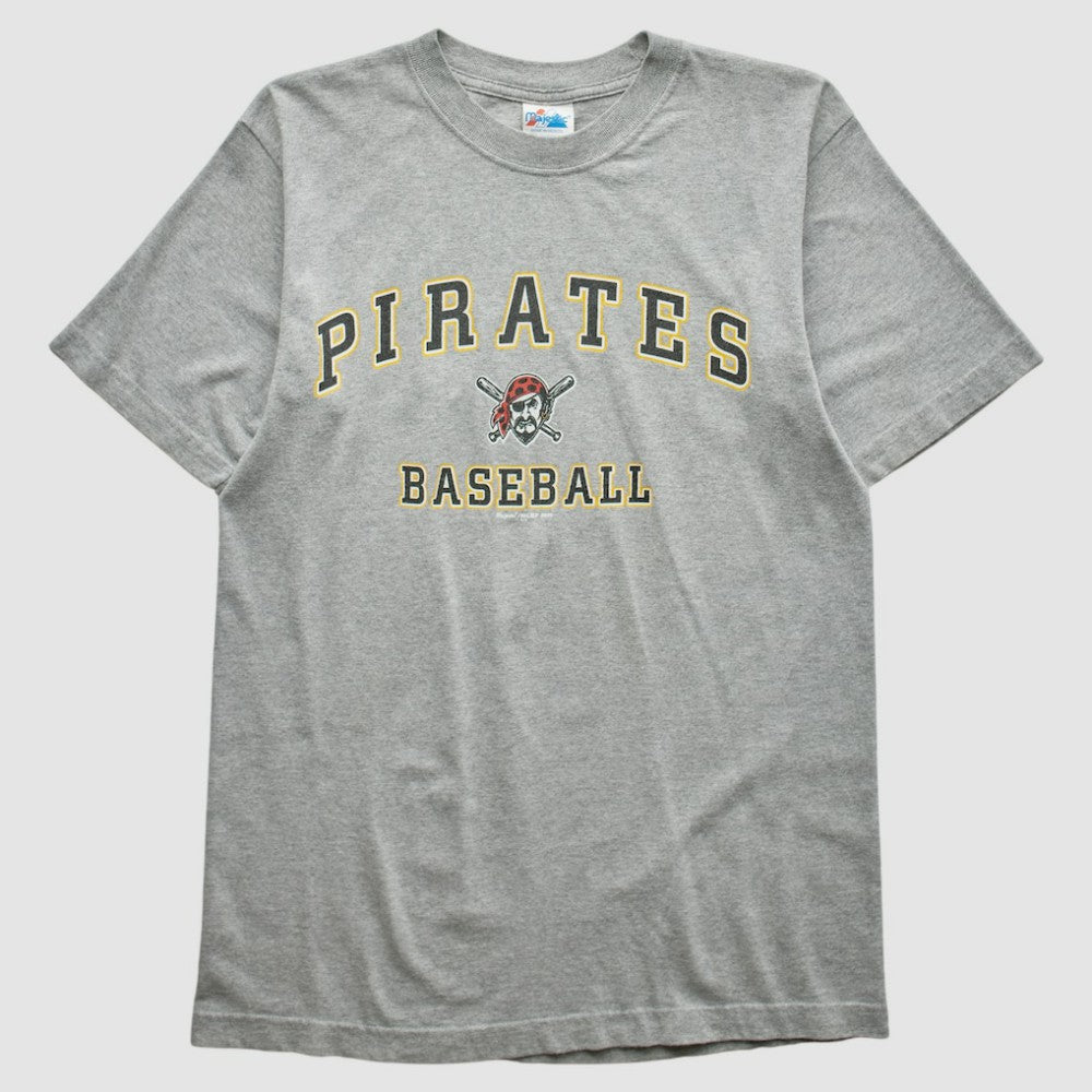 Pittsburgh Pirates Majestic 2000 T-shirt - Heather Gray - Vintage T-shirts