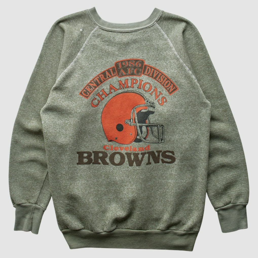 Cleveland Browns 1986 Pullover Sweatshirt - Olive Pullover