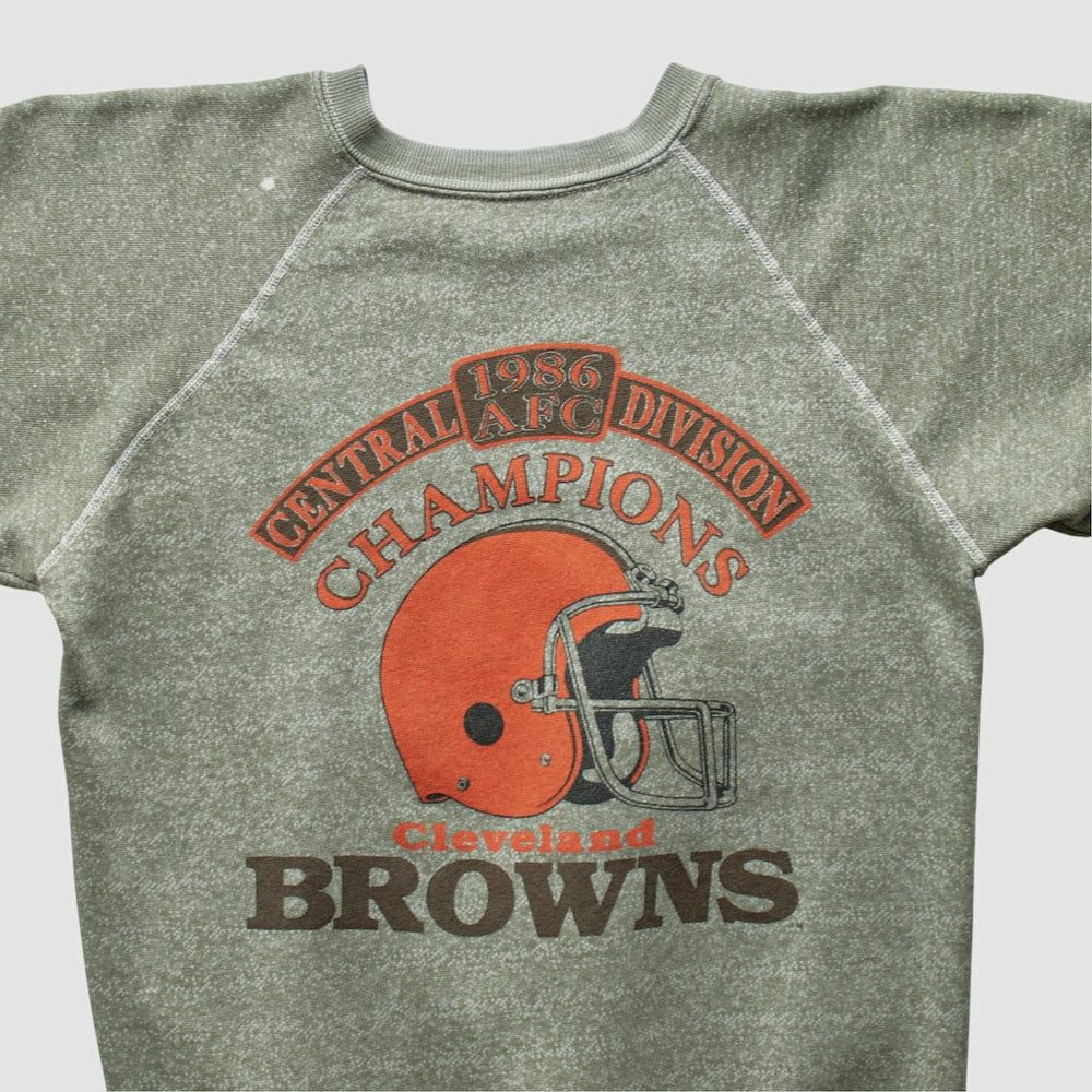 Cleveland Browns 1986 Pullover Sweatshirt - Olive Pullover