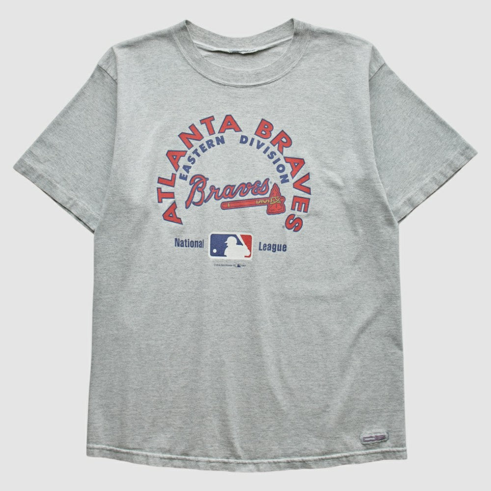 Atlanta Braves Crable Sportswear 1997 T-shirt - Heather Gray - Vintage T-shirts