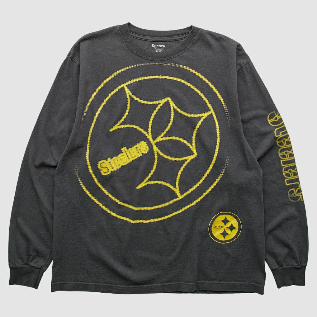 Pittsburgh Steelers Reebok 2000s Long Sleeve T-shirt - Charcoal T-shirts