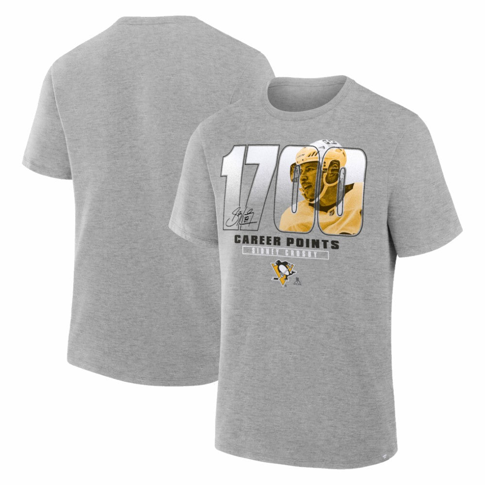 Sidney Crosby Pittsburgh Penguins Legacy Milestone T-Shirt - Gray | US 203608172