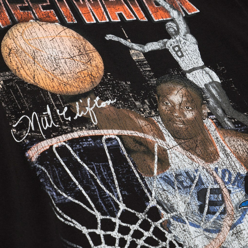 Nathaniel Clifton New York Knicks 75th Anniversary Pioneers Player T-Shirt Black - Mitchell & Ness