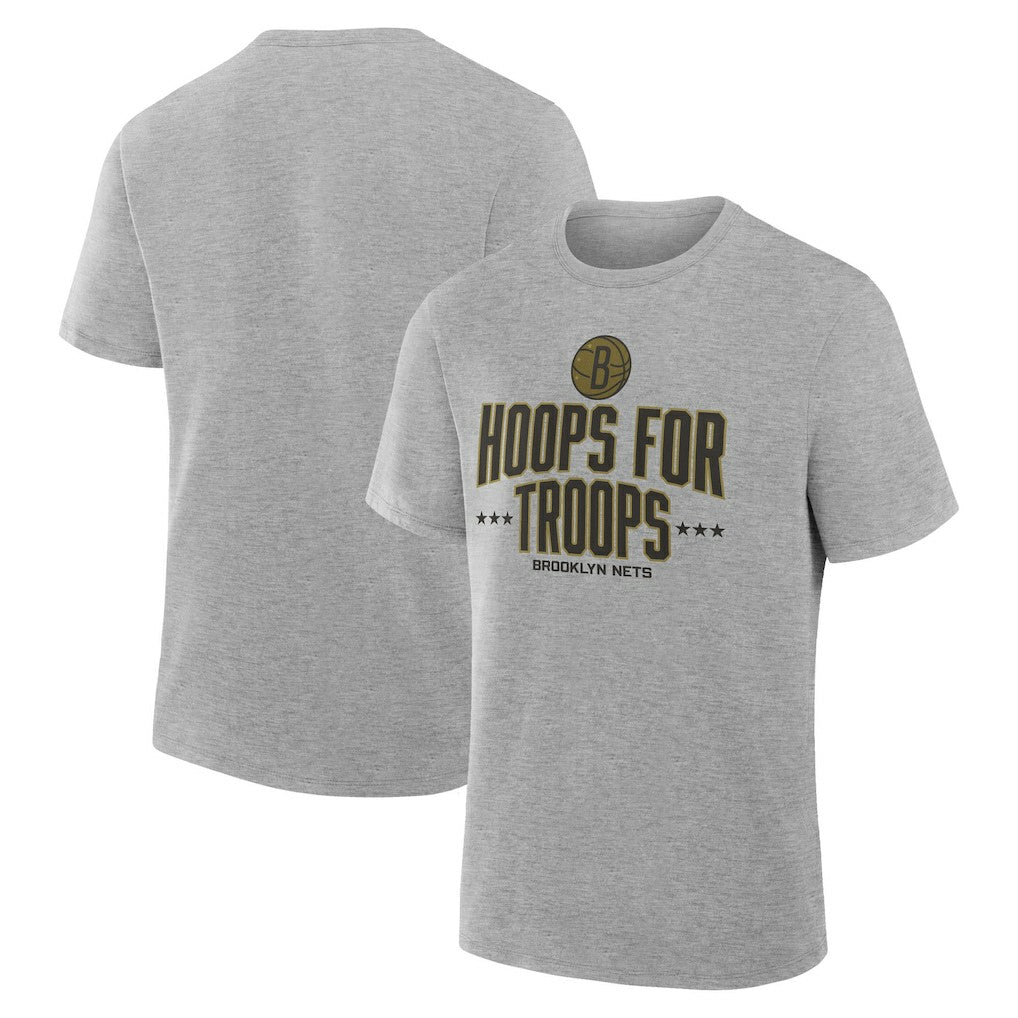 Brooklyn Nets Hoops For Troops T-Shirt Gray