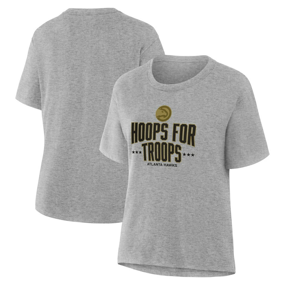 Atlanta Hawks Women's Hoops For Troops T-Shirt Gray