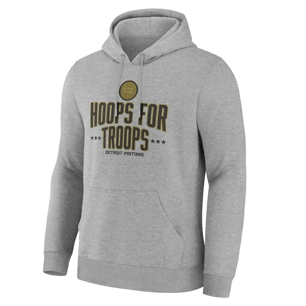 Detroit Pistons Hoops For Troops Hoodie Gray