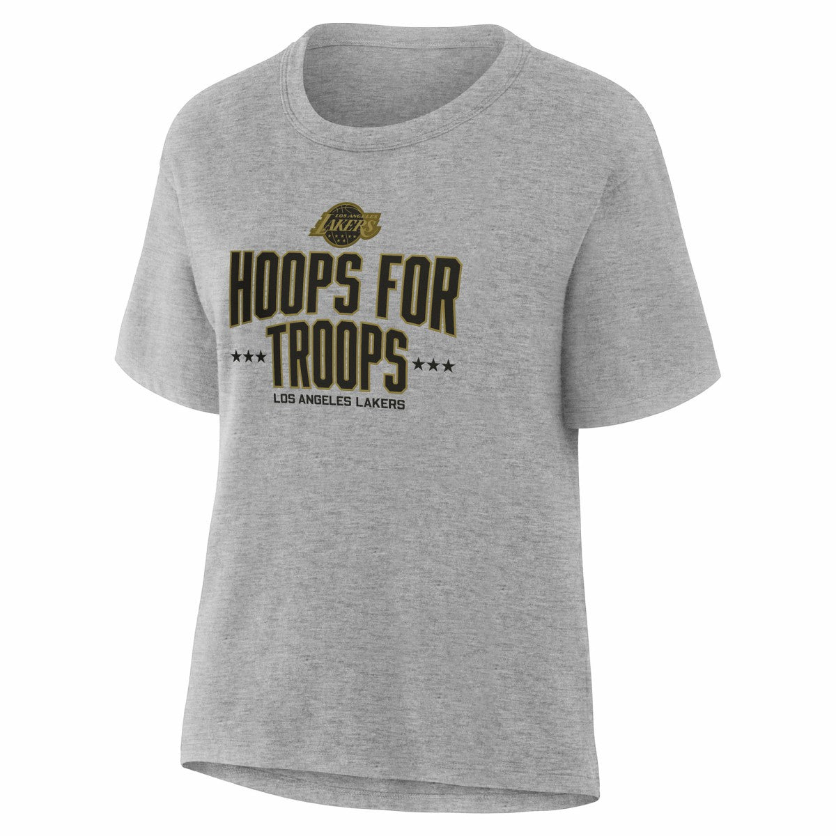 Los Angeles Lakers Women's Hoops For Troops T-Shirt Gray