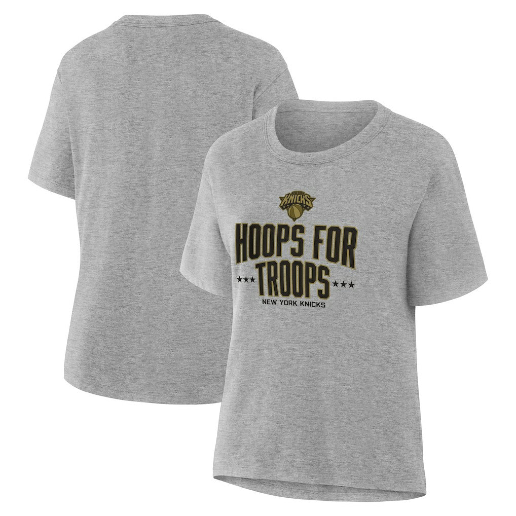 New York Knicks Women's Hoops For Troops T-Shirt Gray outlet