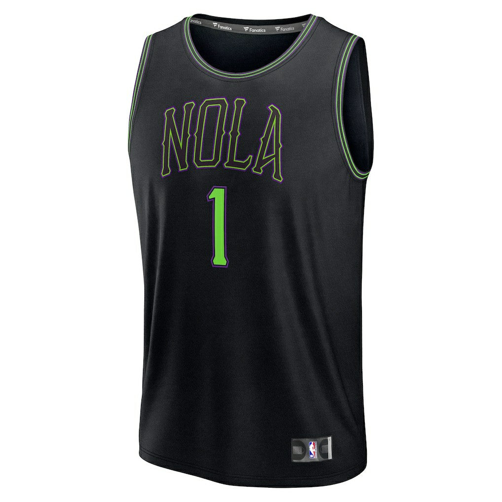 Zion Williamson New Orleans Pelicans 2025/26 City Edition Fast Break Jersey Black - Fanatics