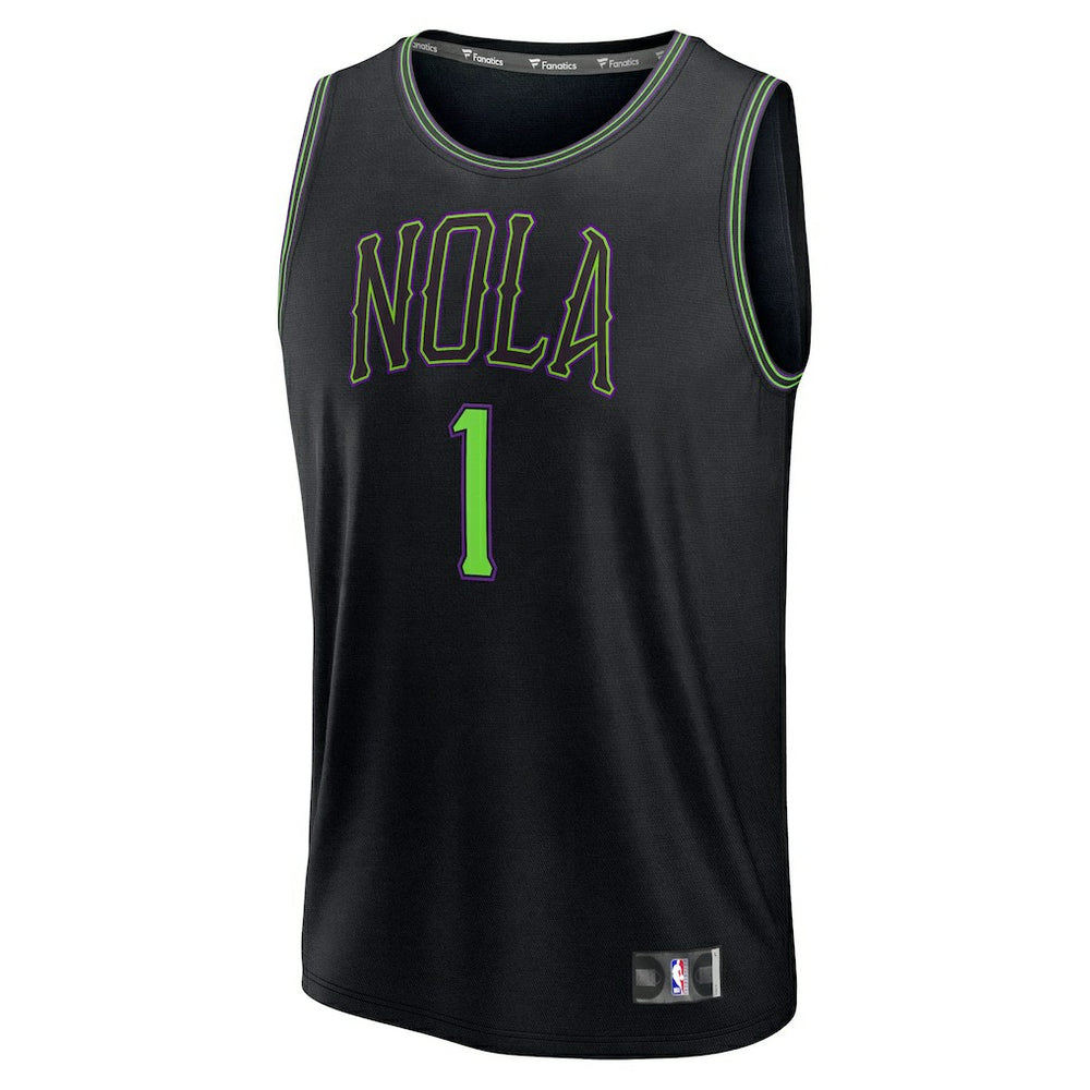 Zion Williamson New Orleans Pelicans 2025/26 City Edition Fast Break Jersey Black - Fanatics