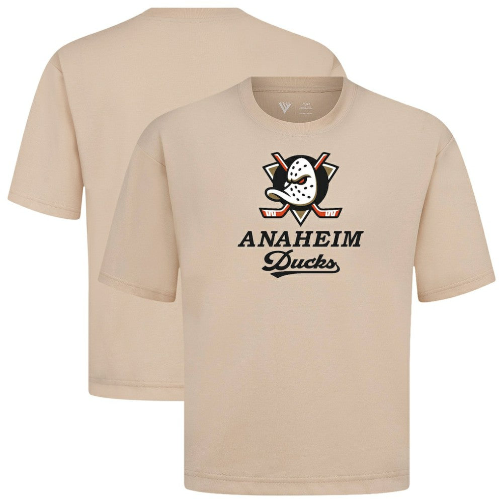 Anaheim Ducks Levelwear Team Surge Luxe Signature Knit T-Shirt - Khaki | US 203613896