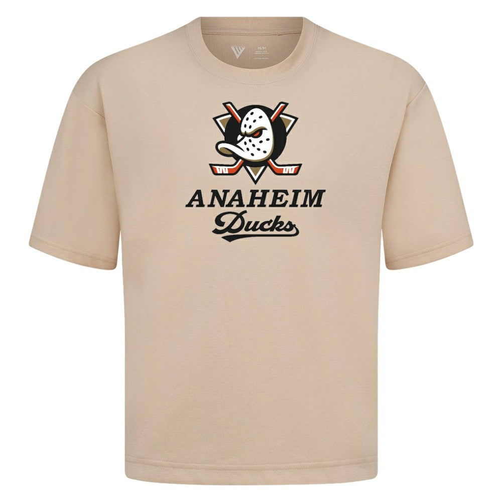 Anaheim Ducks Levelwear Team Surge Luxe Signature Knit T-Shirt - Khaki | US 203613896