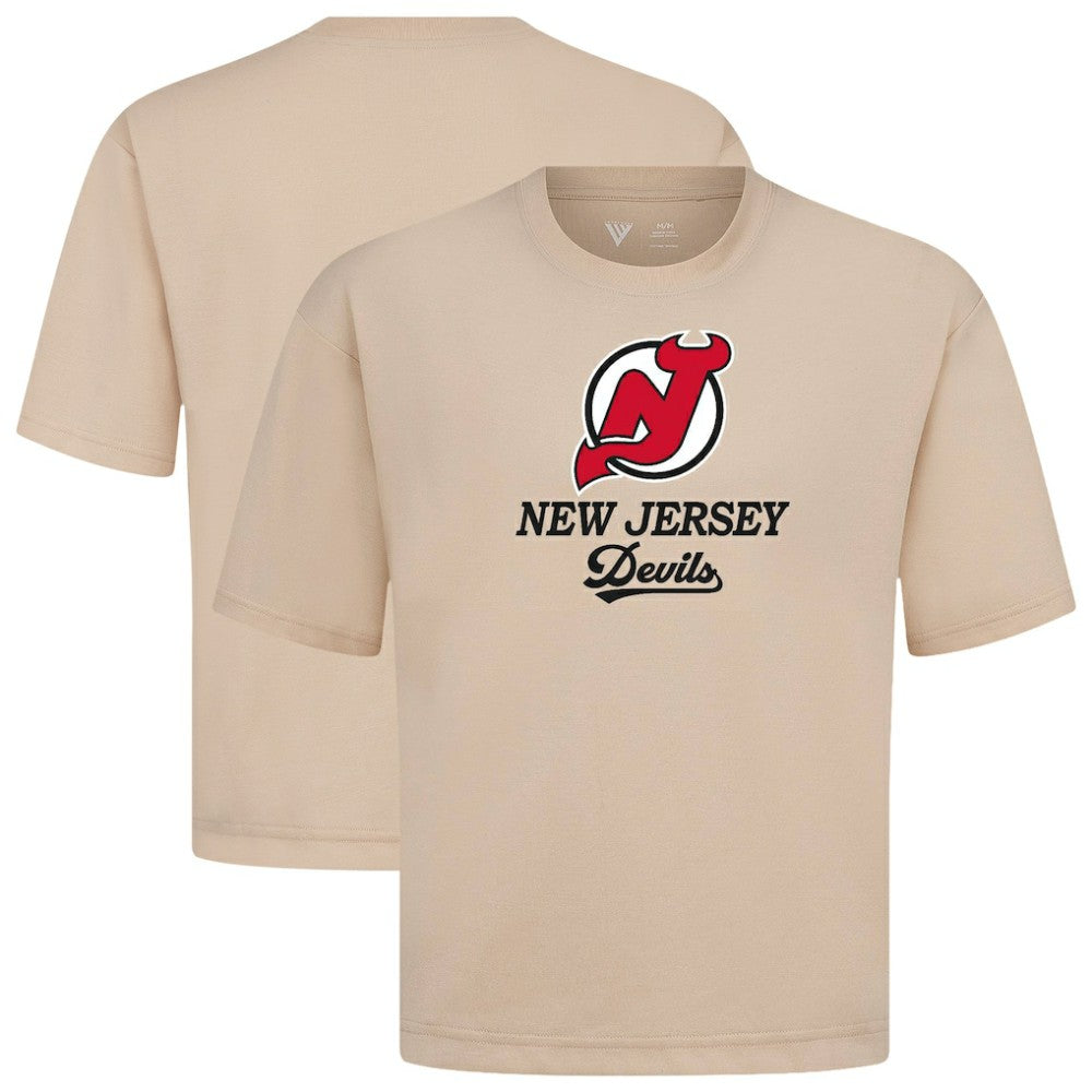 New Jersey Devils Levelwear Team Surge Luxe Signature Knit T-Shirt - Khaki | US 203613899