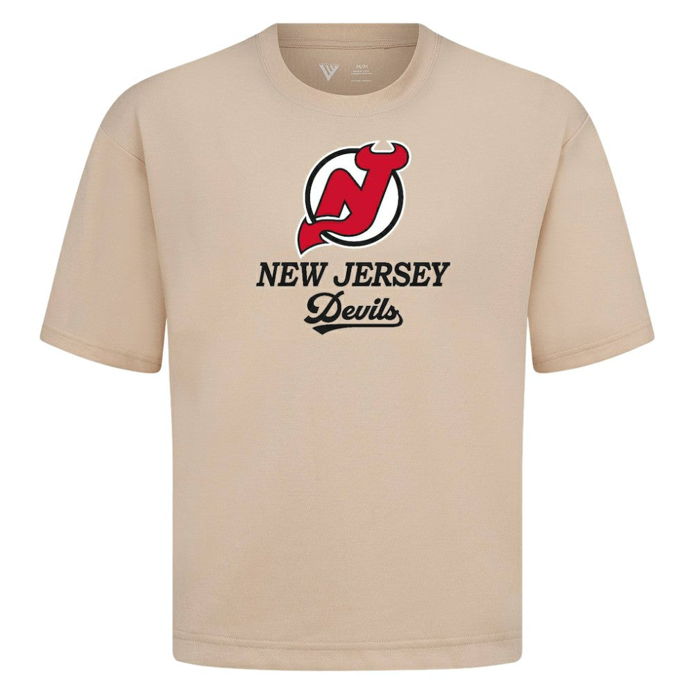 New Jersey Devils Levelwear Team Surge Luxe Signature Knit T-Shirt - Khaki | US 203613899