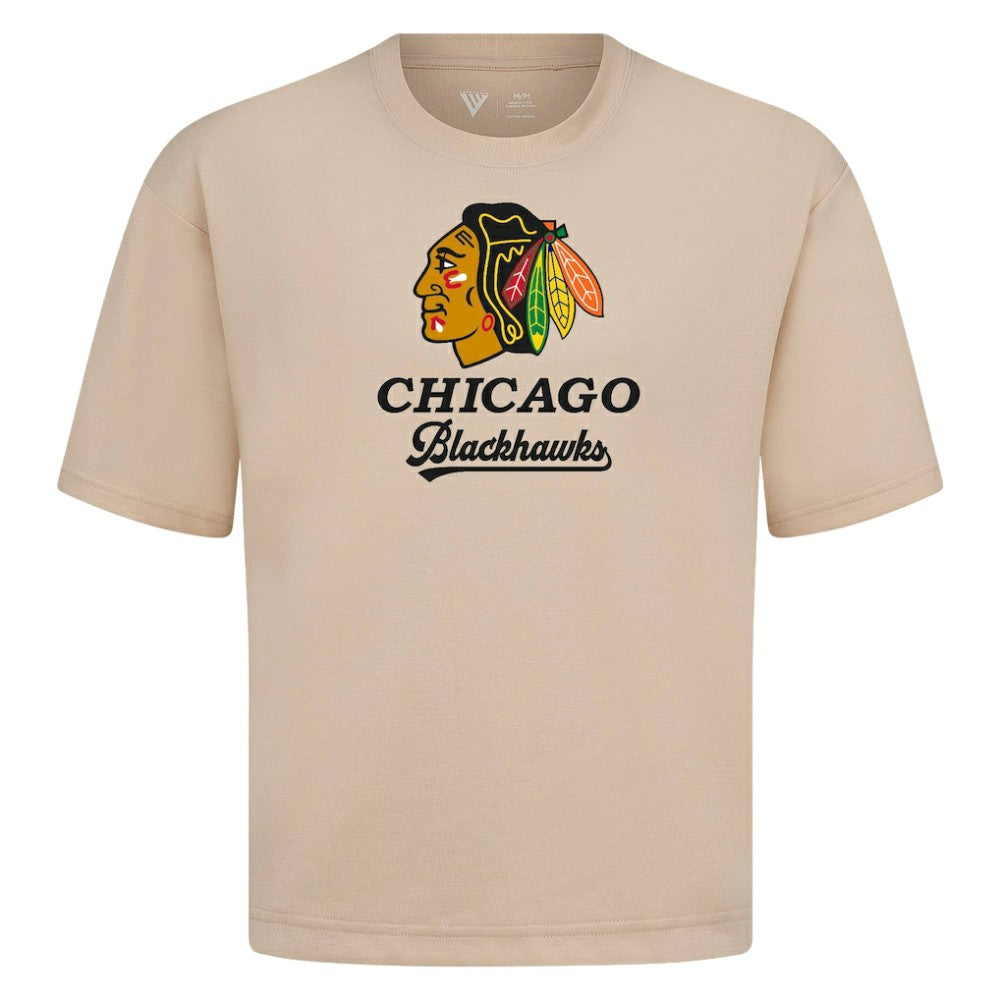 Chicago Blackhawks Levelwear Team Surge Luxe Signature Knit T-Shirt - Khaki | US 203613906