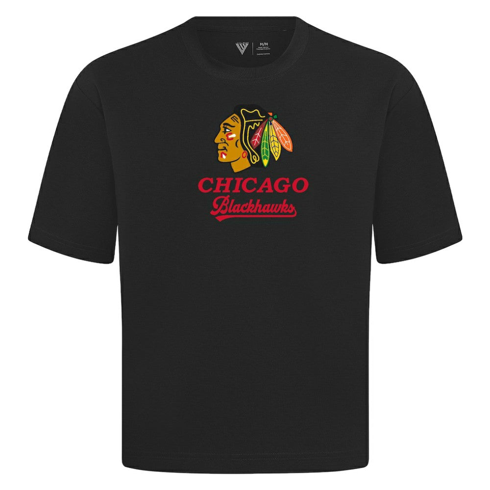 Chicago Blackhawks Levelwear Team Surge Luxe Signature Knit T-Shirt - Black | US 203613908