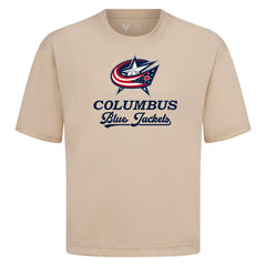 Columbus Blue Jackets Levelwear Team Surge Luxe Signature Knit T-Shirt - Khaki | US 203613909