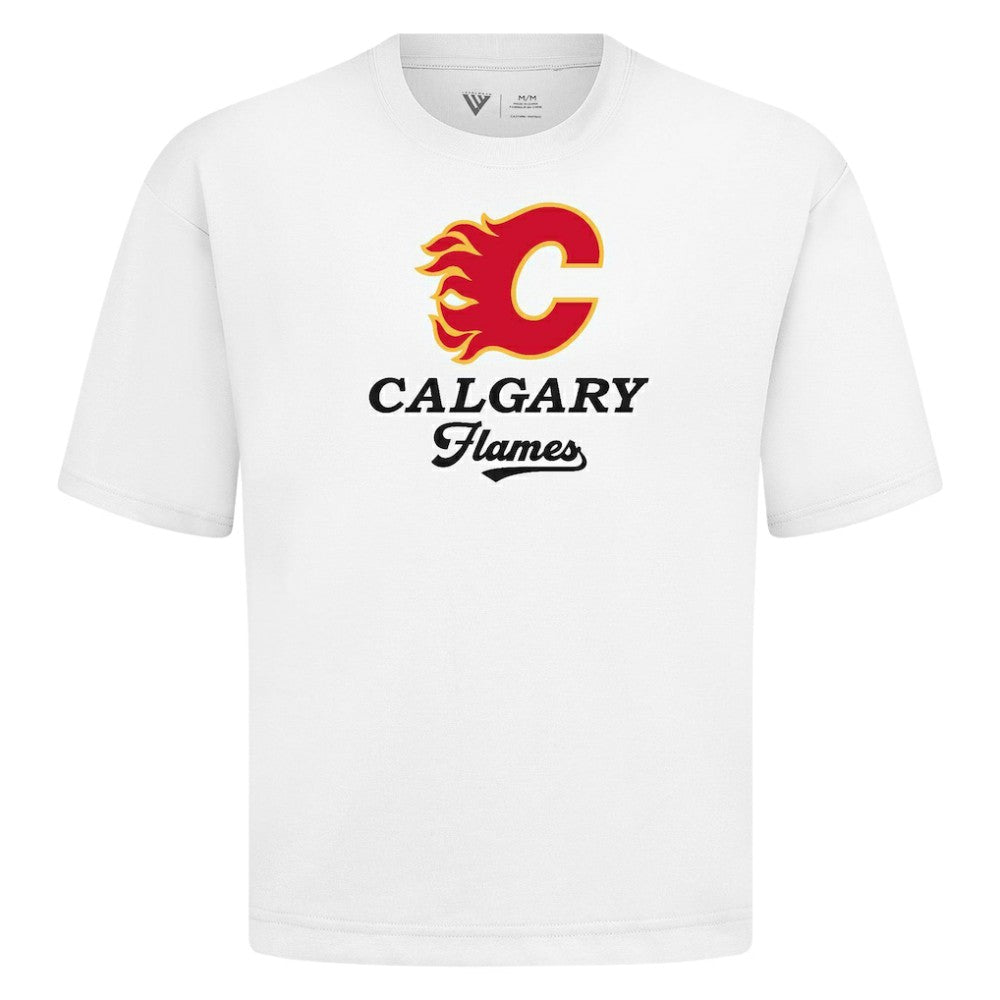 Calgary Flames Levelwear Team Surge Luxe Signature Knit T-Shirt - White | US 203613957