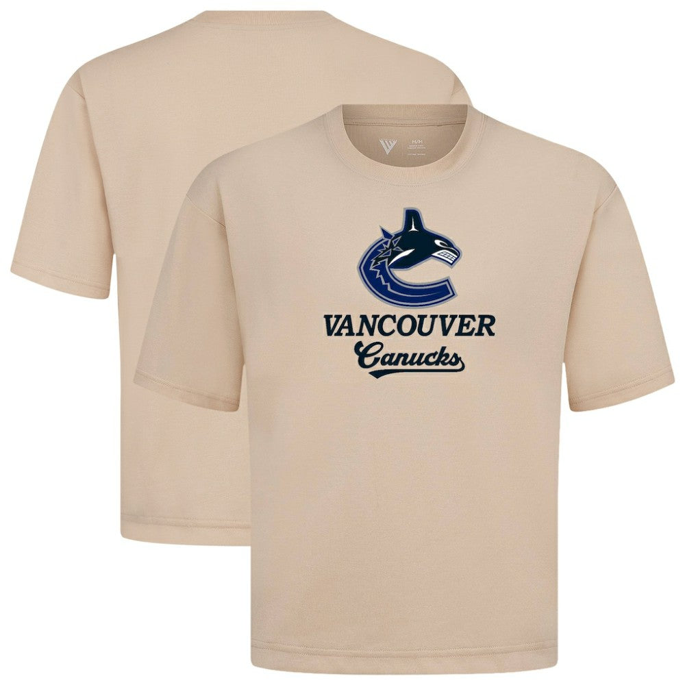 Vancouver Canucks Levelwear Team Surge Luxe Signature Knit T-Shirt - Khaki | US 203613966
