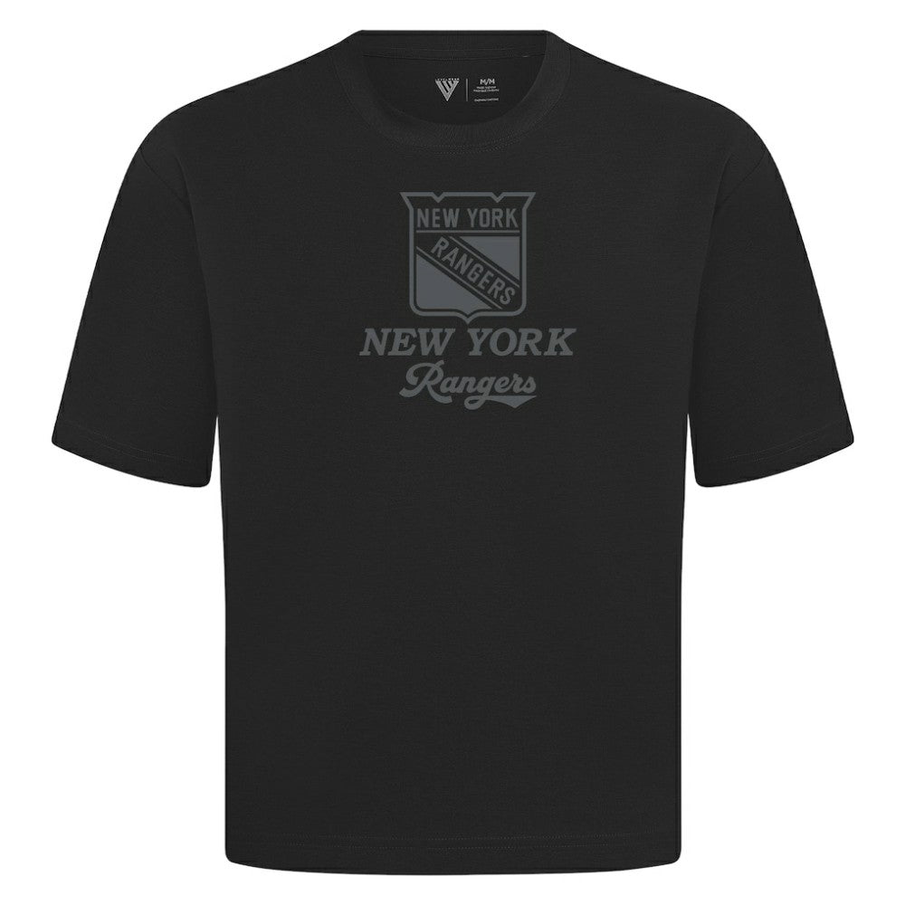 New York Rangers Levelwear Shadow Surge Luxe Signature Knit T-Shirt - Black | US 203613982