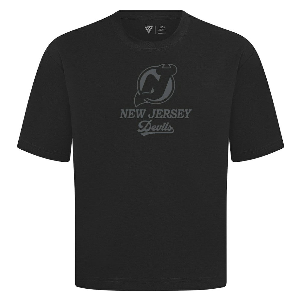 New Jersey Devils Levelwear Shadow Surge Luxe Signature Knit T-Shirt - Black | US 203614003