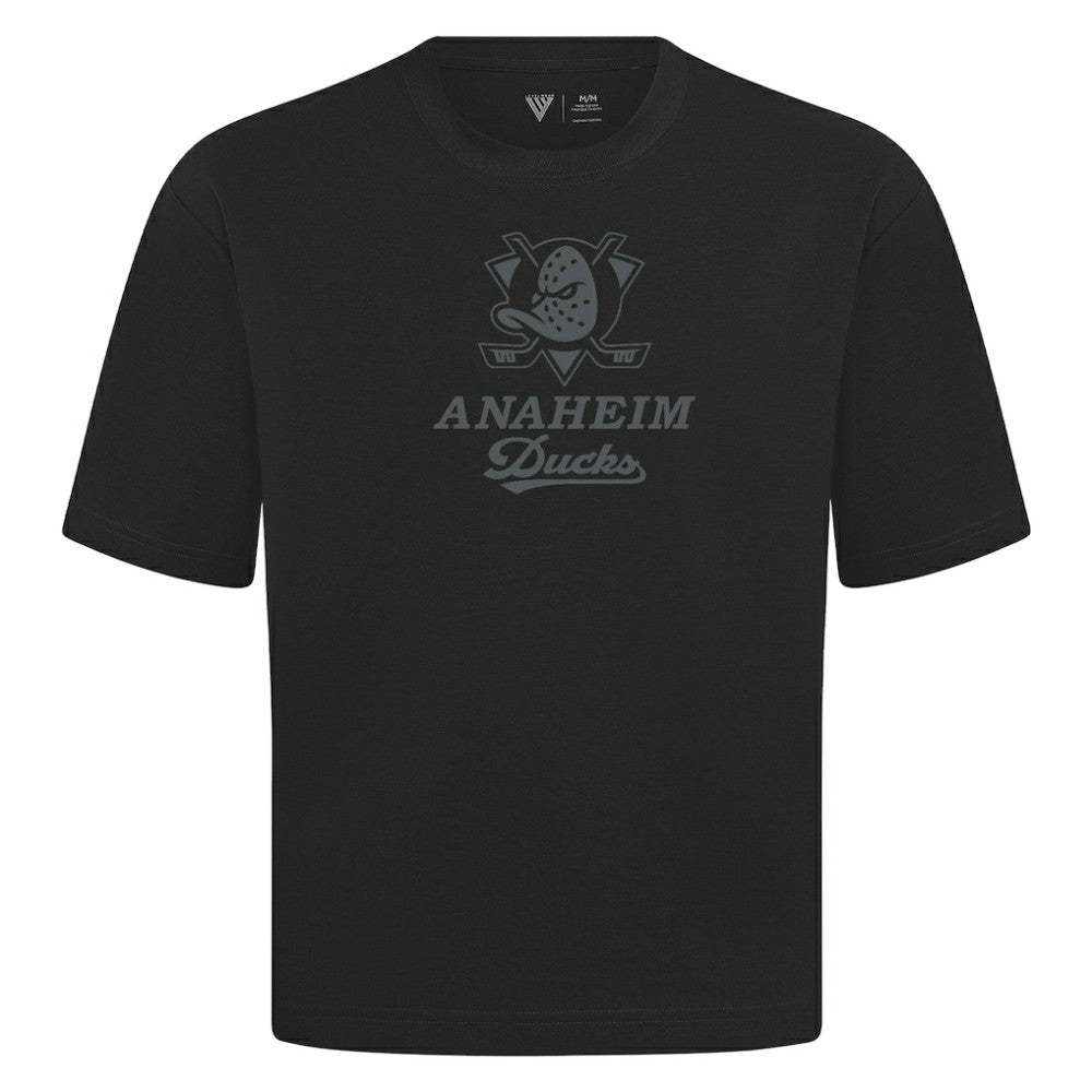 Anaheim Ducks Levelwear Shadow Surge Luxe Signature Knit T-Shirt - Black | US 203614006