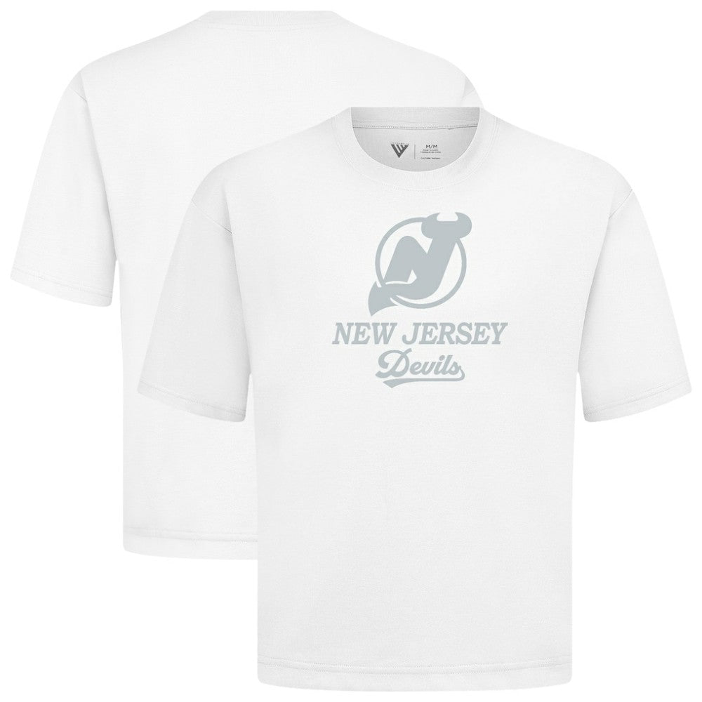 New Jersey Devils Levelwear Shadow Surge Luxe Signature Knit T-Shirt - White | US 203614008