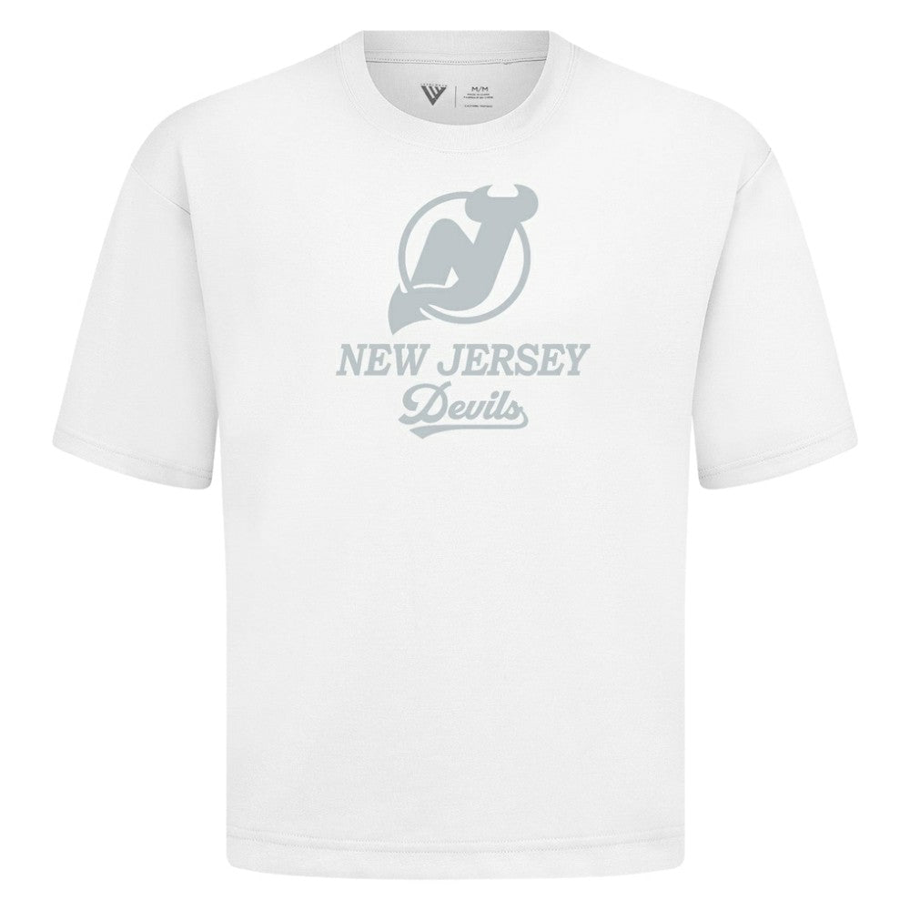 New Jersey Devils Levelwear Shadow Surge Luxe Signature Knit T-Shirt - White | US 203614008