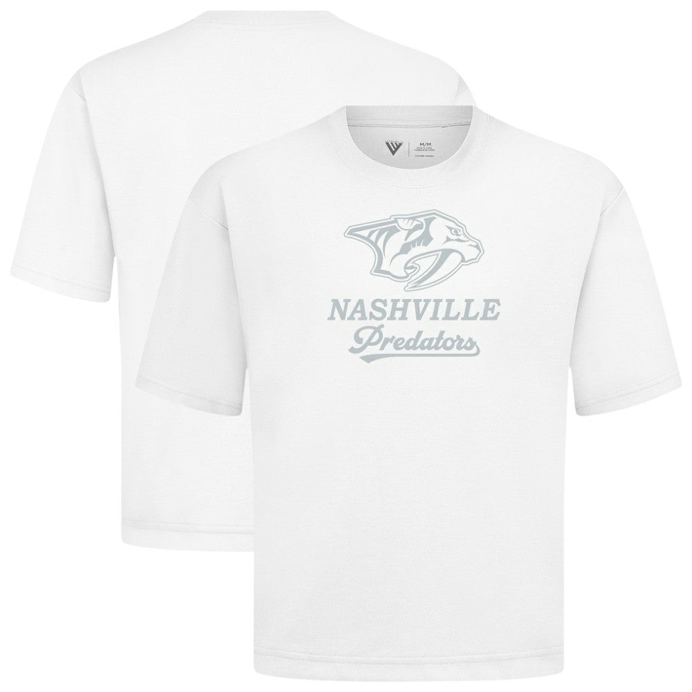 Nashville Predators Levelwear Shadow Surge Luxe Signature Knit T-Shirt - White | US 203614009