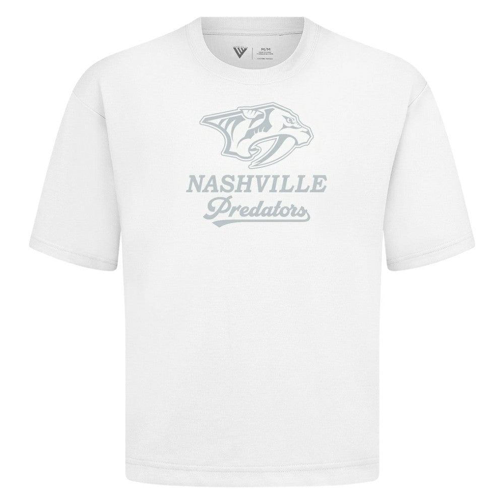 Nashville Predators Levelwear Shadow Surge Luxe Signature Knit T-Shirt - White | US 203614009