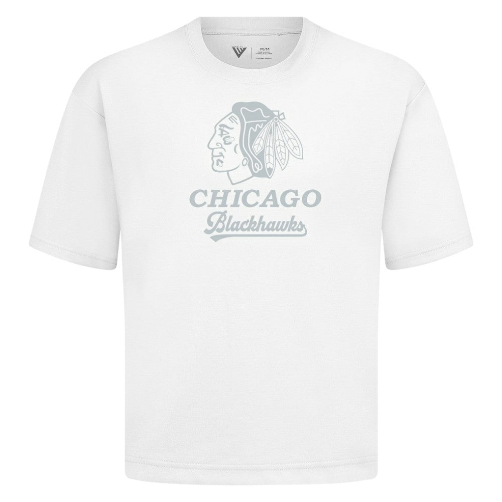 Chicago Blackhawks Levelwear Shadow Surge Luxe Signature Knit T-Shirt - White | US 203614015