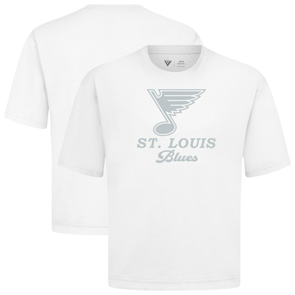 St. Louis Blues Levelwear Shadow Surge Luxe Signature Knit T-Shirt - White | US 203614018
