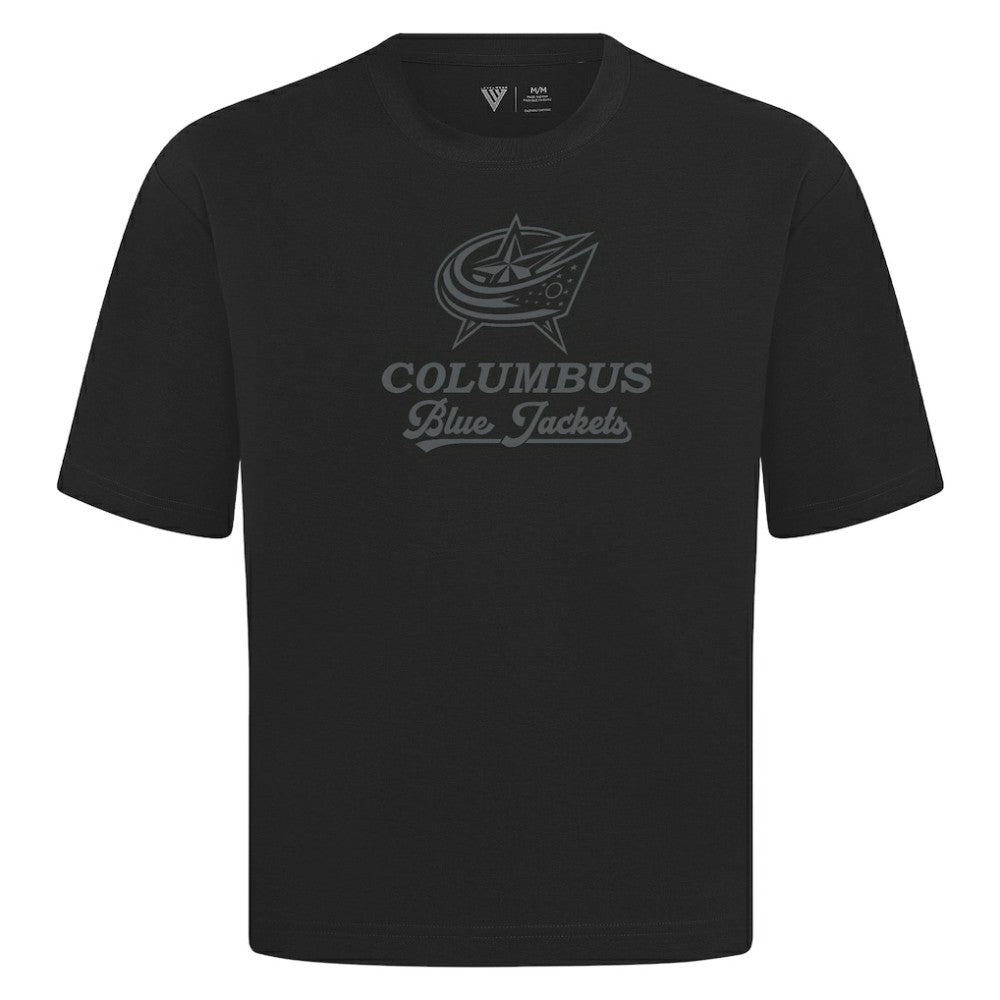 Columbus Blue Jackets Levelwear Shadow Surge Luxe Signature Knit T-Shirt - Black | US 203614021