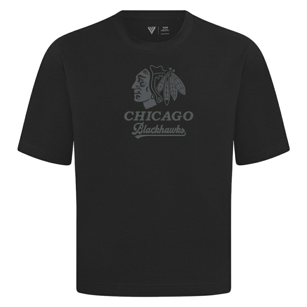 Chicago Blackhawks Levelwear Shadow Surge Luxe Signature Knit T-Shirt - Black | US 203614038
