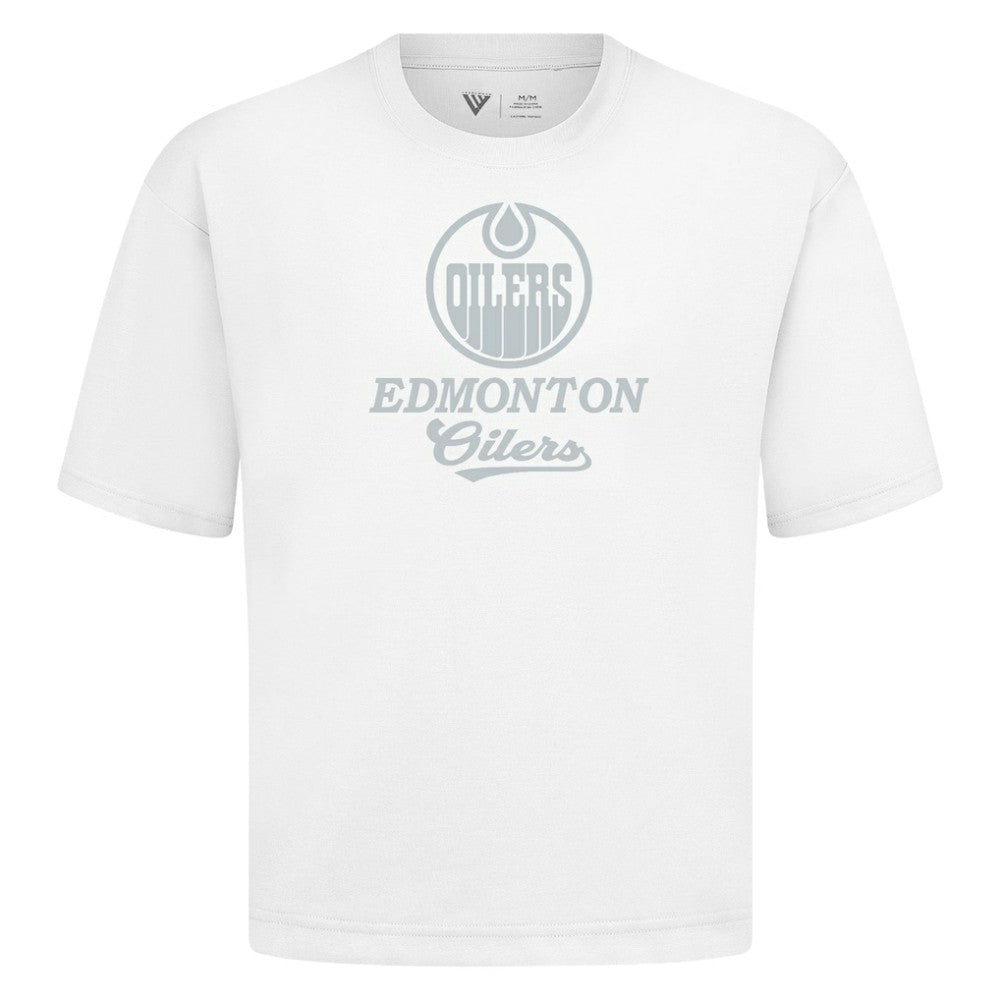 Edmonton Oilers Levelwear Shadow Surge Luxe Signature Knit T-Shirt - White | US 203614039