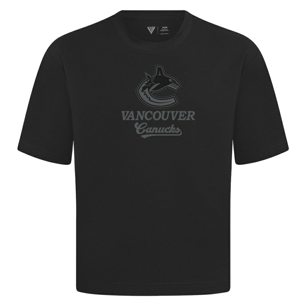 Vancouver Canucks Levelwear Shadow Surge Luxe Signature Knit T-Shirt - Black | US 203614041