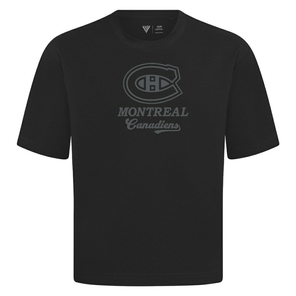 Montreal Canadiens Levelwear Shadow Surge Luxe Signature Knit T-Shirt - Black | US 203614046