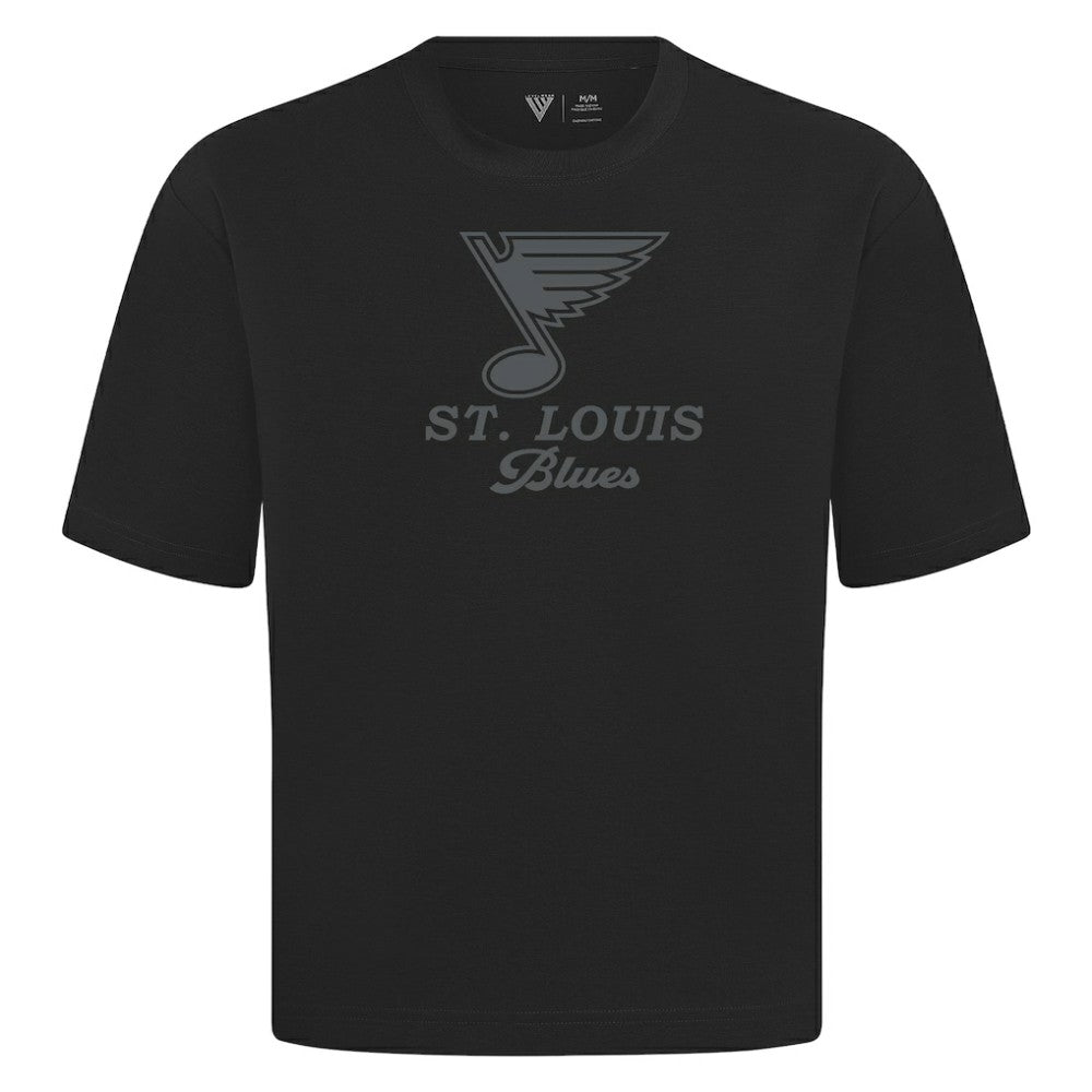 St. Louis Blues Levelwear Shadow Surge Luxe Signature Knit T-Shirt - Black | US 203614047