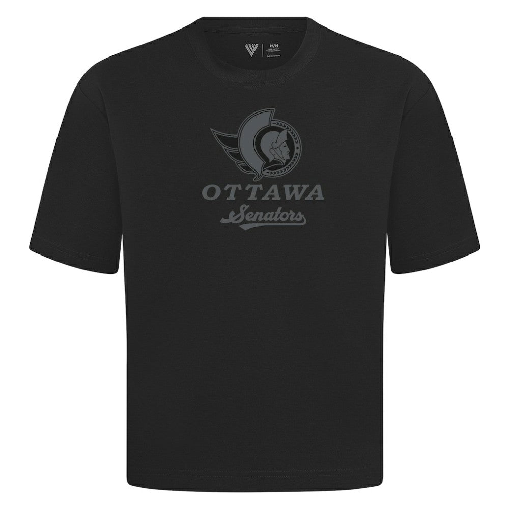 Ottawa Senators Levelwear Shadow Surge Luxe Signature Knit T-Shirt - Black | US 203614057