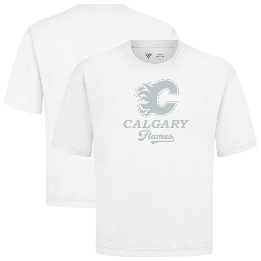 Calgary Flames Levelwear Shadow Surge Luxe Signature Knit T-Shirt - White | US 203614058