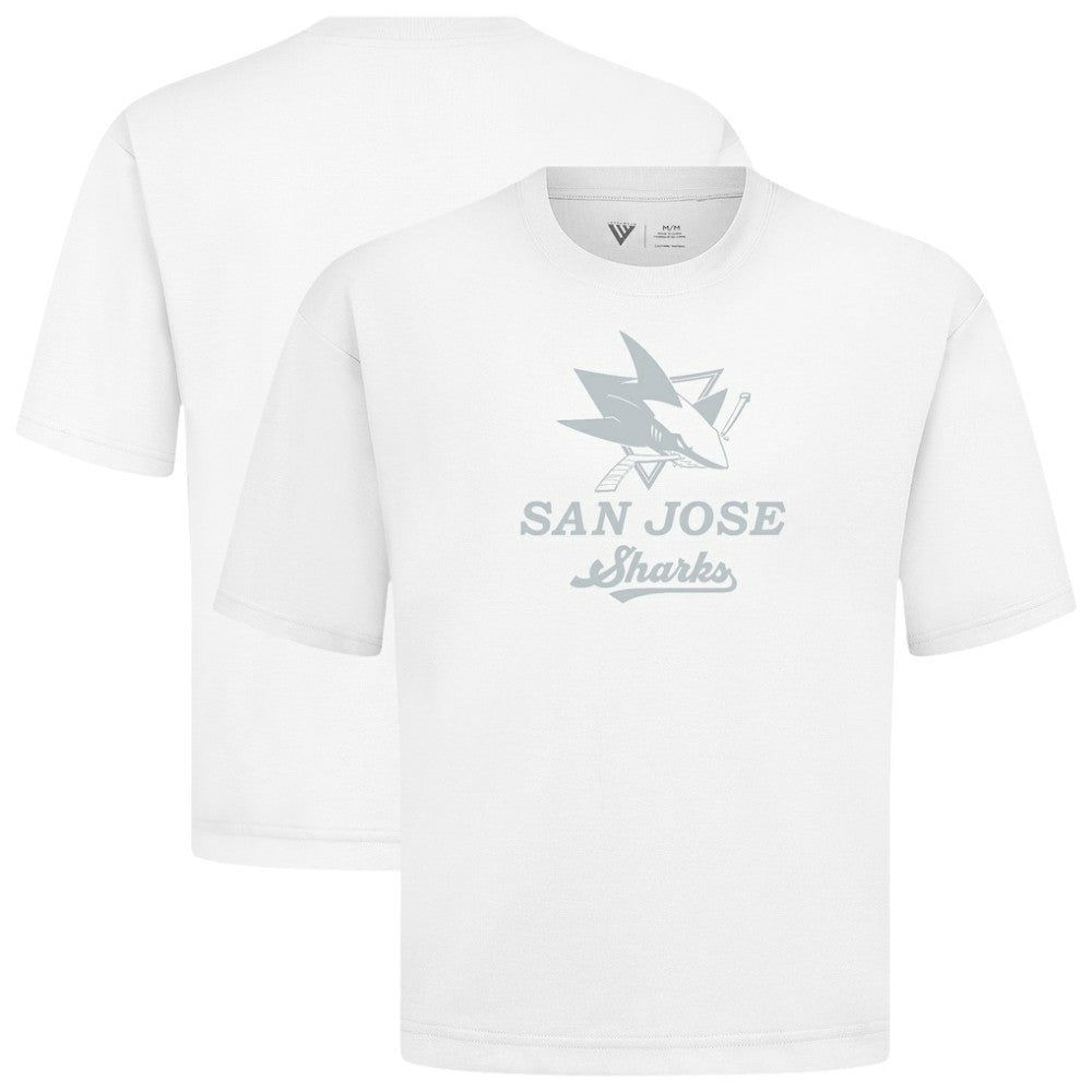 San Jose Sharks Levelwear Shadow Surge Luxe Signature Knit T-Shirt - White | US 203614059