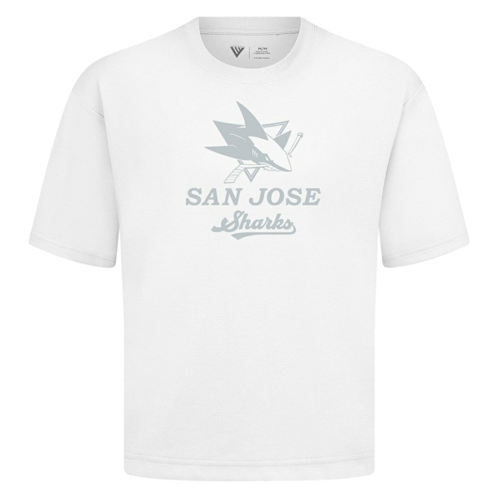 San Jose Sharks Levelwear Shadow Surge Luxe Signature Knit T-Shirt - White | US 203614059