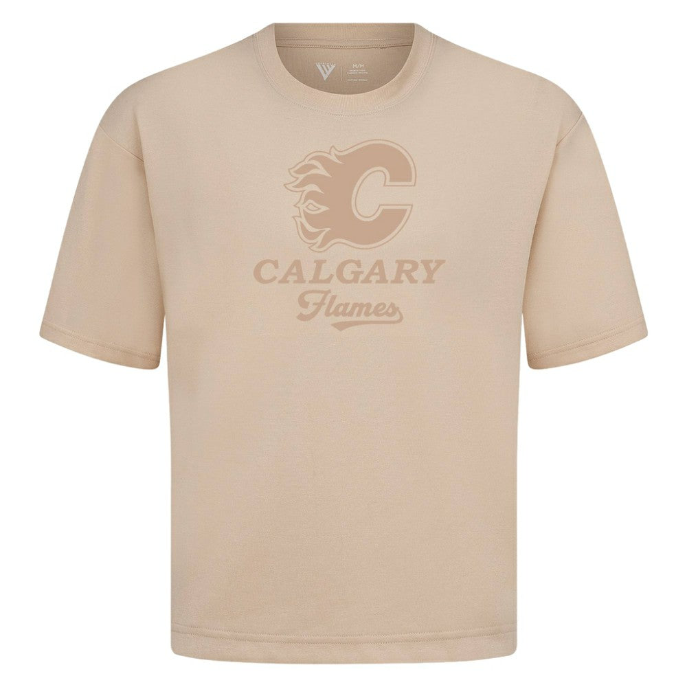 Calgary Flames Levelwear Shadow Surge Luxe Signature Knit T-Shirt - Khaki | US 203614060