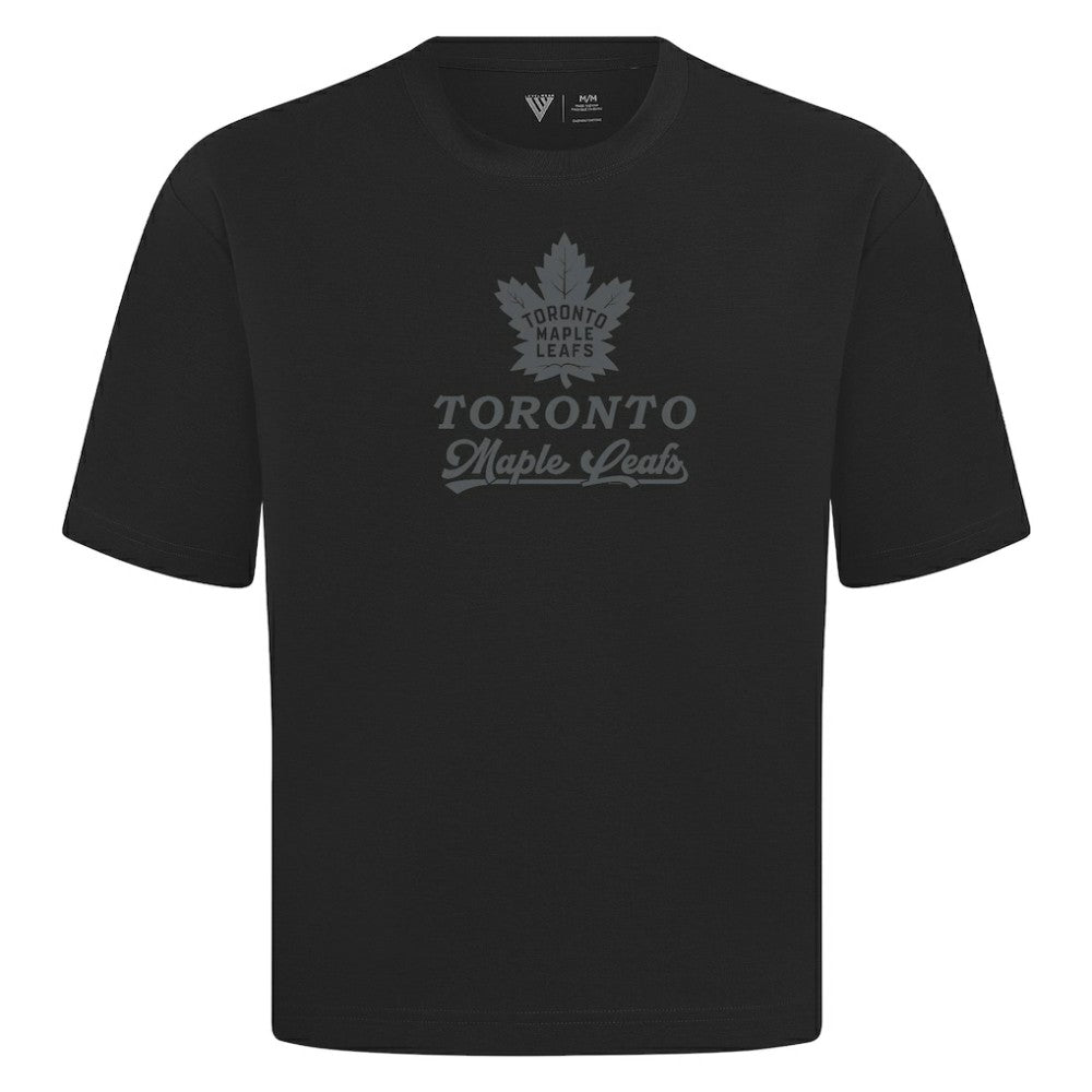 Toronto Maple Leafs Levelwear Shadow Surge Luxe Signature Knit T-Shirt - Black | US 203614092