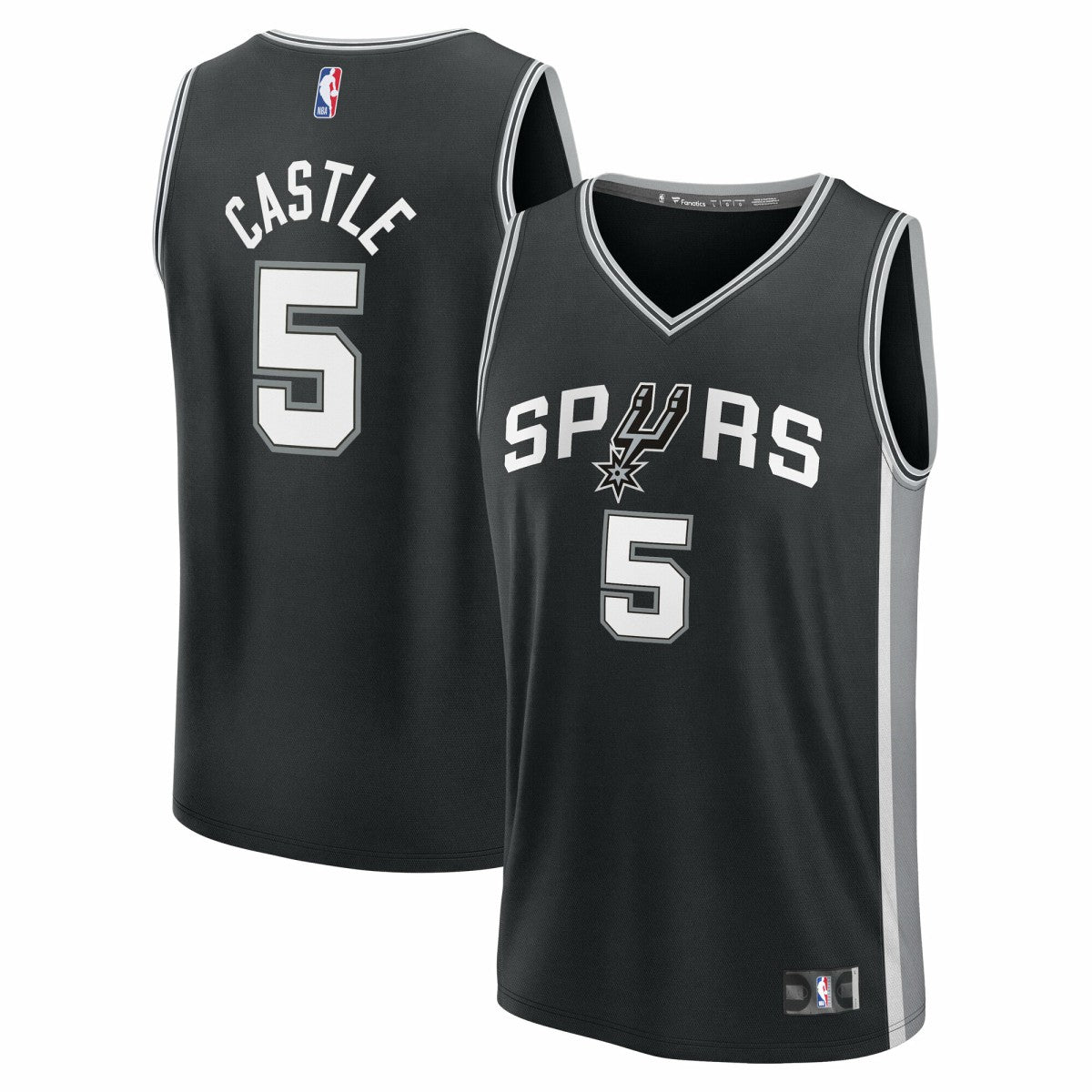 Stephon Castle San Antonio Spurs Fast Break Replica Jersey Black Icon Edition - Fanatics