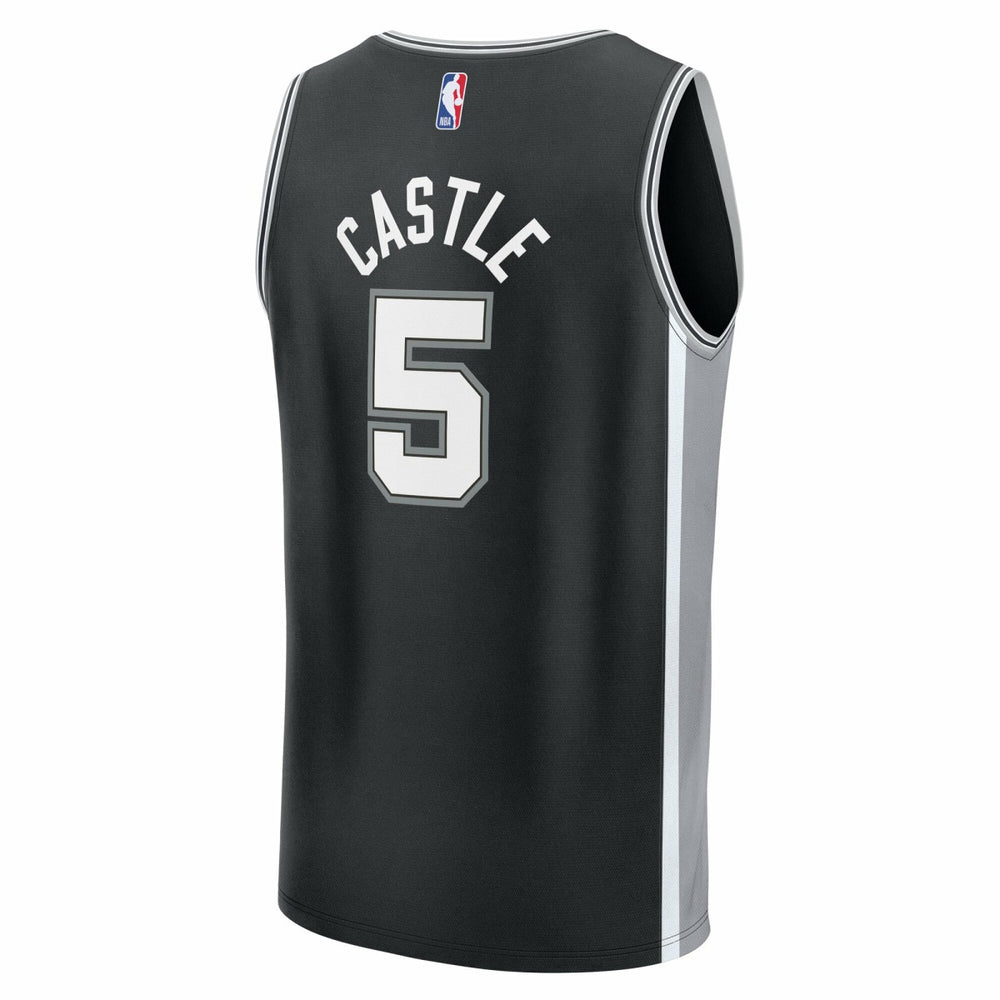 Stephon Castle San Antonio Spurs Fast Break Replica Jersey Black Icon Edition - Fanatics