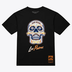 San Diego Padres Mitchell & Ness Women's Sugar Skull Boxy T-Shirt - Black T-shirts