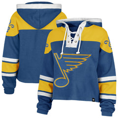 St. Louis Blues '47 Women's Cropped Lacer Hoodie - Blue | US 203624672
